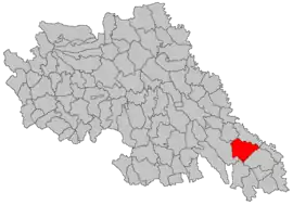 Location in Iași County