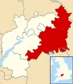 Cotswold shown within Gloucestershire