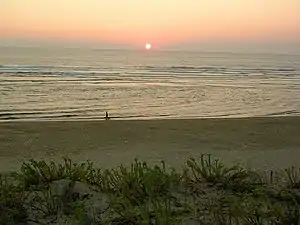 Sunset on a Mimizan beach