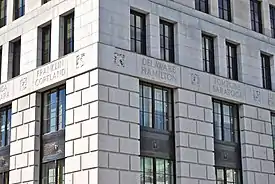 Each county is inscribed in the building