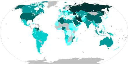 Image 63Countries by natural gas proven reserves (2014), based on data from The World Factbook (from Natural gas)