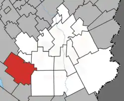 Location within Beauce-Sartigan RCM.