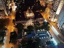 Hong Kong Court of Final Appeal building at night from Prince's Building