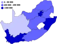 Confirmed COVID-19 cases in South Africa.