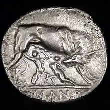 Romulus and Remus. An early silver didrachm (6.44 g).  c. 269–266 BC