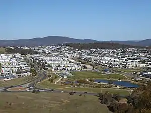 View looking East from Percival Hill over Crace