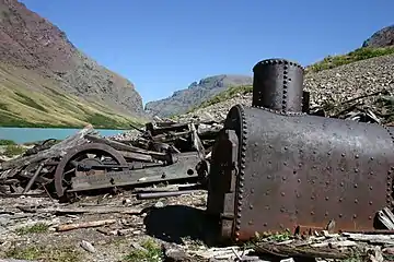 Mining equipment at the lake