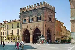 Building with central cupola and wings with Greek-style columns