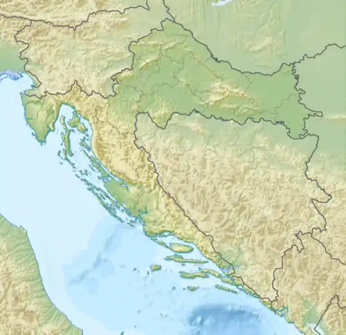 Map showing the location of Northern Velebit National Park