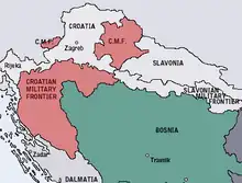 Map of the Croatian Military Frontier in 1868