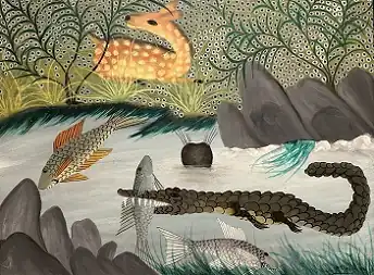 Crocodile Eating Fish (1960)