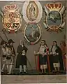 The Virgin of Guadalupe, Ferdinand VII of Spain, royal officials, and indigenous caciques, showing the legitimate conveyance of power. Anon. Museo Nacional de Historia, Mexico City.