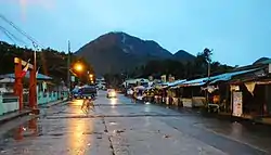 Downtown Cuenca with Mount Macolod in the background