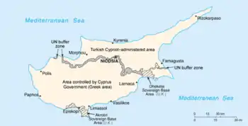 Image 6A map showing the division of Cyprus (from Cyprus)