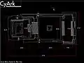 Plan of Monte Alban's System IV structure, cut from a  3D laser scan image.