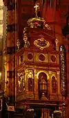 St. Mary's Basilica, Kraków, Poland, attached to a wall, with no canopy.