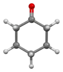 Ball-and-stick model of cyclohexanone