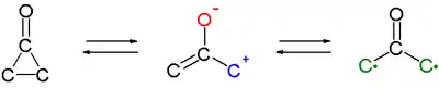 Cyclopropanone tautomeric structures