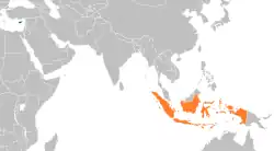 Map indicating locations of Cyprus and Indonesia