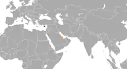 Map indicating locations of Cyprus and Qatar