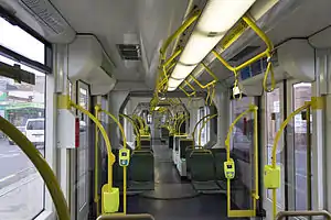 A D2-class tram interior