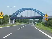 Viaduct of the Central Rail Line in Huta Zawadzka before intersection with  DK 70 outside Mszczonów