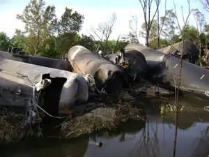 Derailment in Cherry Valley, Illinois