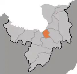 Map of Ryanggang showing the location of Hyesan