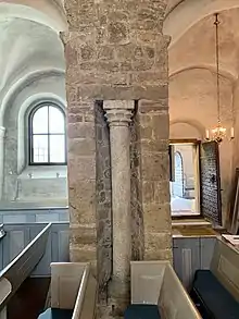 Romanesque representation of one of the pillars in Dalby Church, Sweden, 11th century