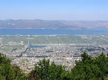 Ancient Dali as seen from Cang Mountain, near the chairlift station