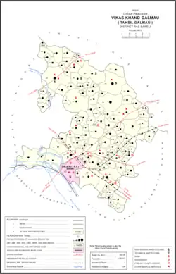 Map showing Ghorwara (#934) in Dalmau CD block