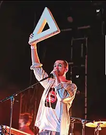 Smith performing with Bastille at Strand Festival in Hungary in 2019