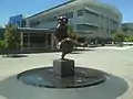 Dancer (2005), 1.5 life-sized bronze nude, in a reflecting pool, BBP.