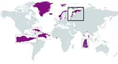 All territories ever owned by Denmark–Norway