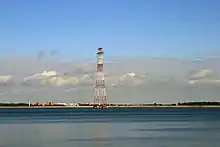 The pylon in the Riga Reservoir (Daugava) in 2011