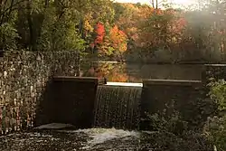 Davidson's Mill Pond on the Lawrence Brook, site of the former grist mill