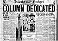 Newspaper on the day of dedication