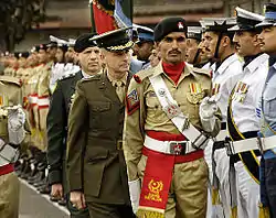 General Peter Pace reviewing parade at the JS HQ.