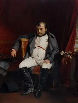 Napoleon abdicating at Fontainebleau  [fr], 1845, The Royal Collection, London