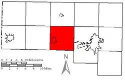 Location of Delaware Township in Defiance County