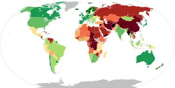 The Economist Democracy Index in 2022 by the Economist Intelligence Unit