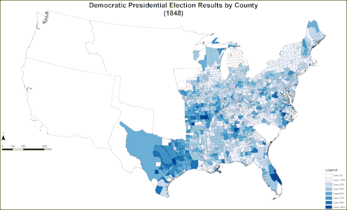 Map of Democratic presidential election results by county