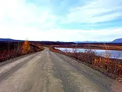 The Denali Highway has only 23 miles (37 km) of pavement, the remaining 123 miles (198 km) is gravel. The road is closed in the winter months.