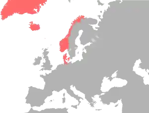 Image 13Map of Denmark–Norway (from History of Norway)