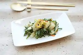 Deodeok salad with yuja dressing