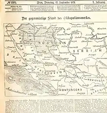 A Vienna newspaper covering the Austro-Hungarian campaign in Bosnia and Herzegovina in 1878 showed "Turkish Croatia" (Türkisch Croatien) to the west of the Vrbas river