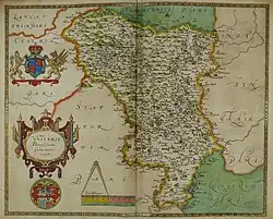 Image 24Hand-drawn map of Derbyshire by Christopher Saxton from 1577 (from History of Derbyshire)