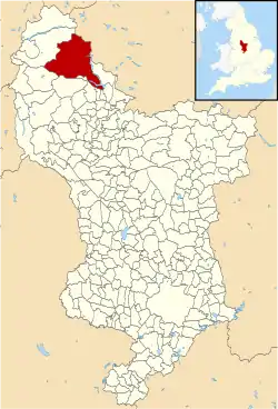 Hope Woodlands highlighted within Derbyshire