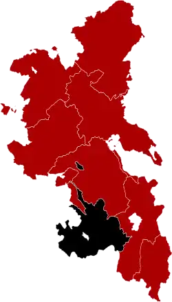 Desborough Hundred (black) shown in Buckinghamshire