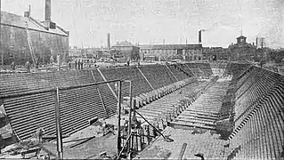 Dry Dock No 2 nearing the end of construction, 1892.